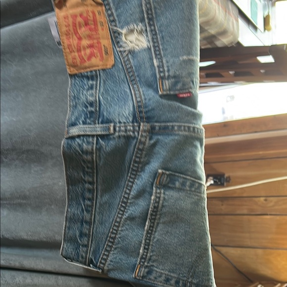 Distressed Blue Jeans - Picture 3 of 5